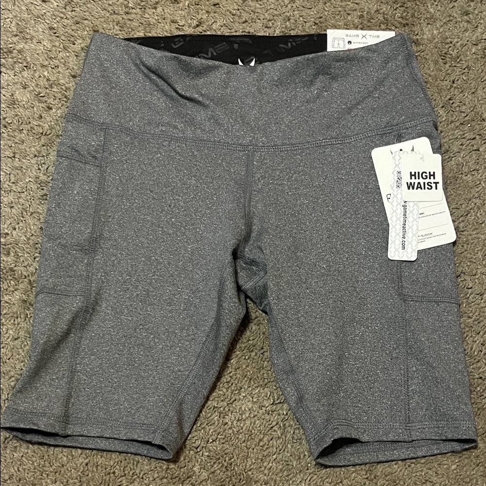 Game Time High Waist Charcoal Women's Shorts